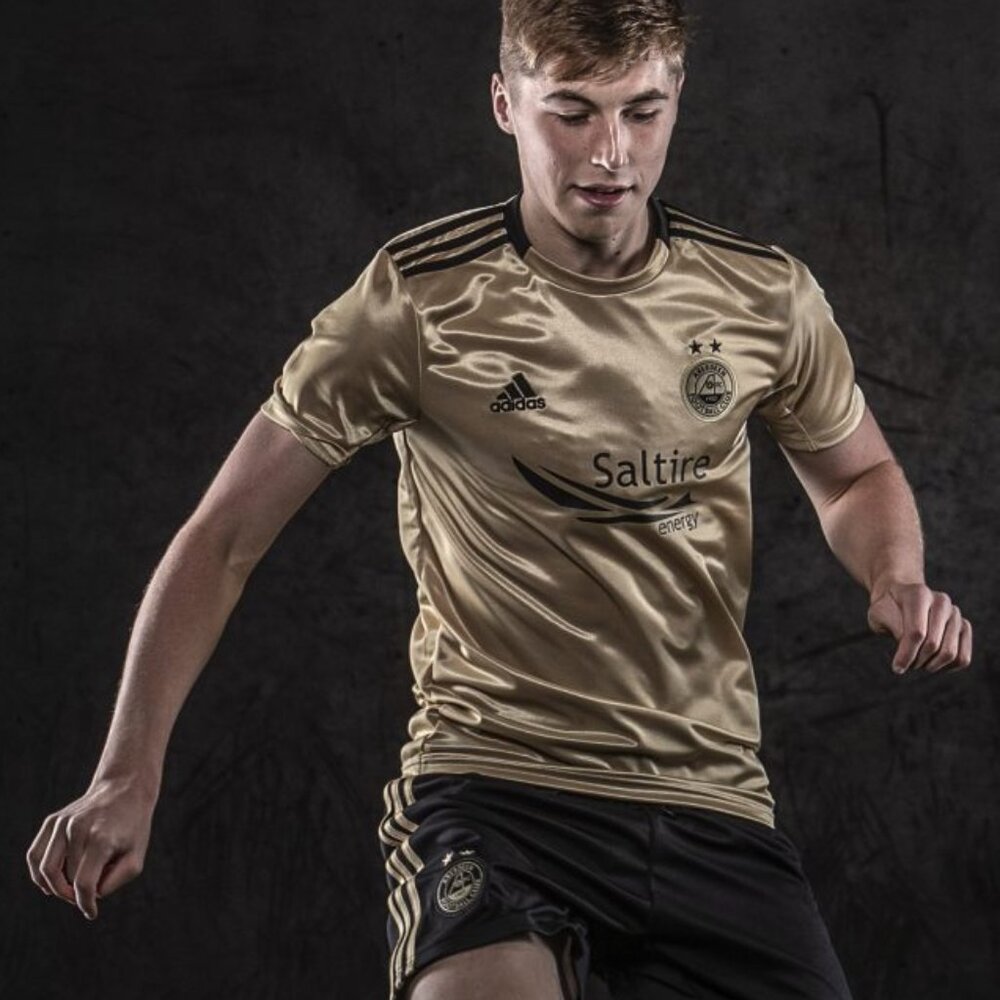 3/$188❤️ABERDEEN FC 2019-20 away gold shirt Adidas soccer jersey Scotland